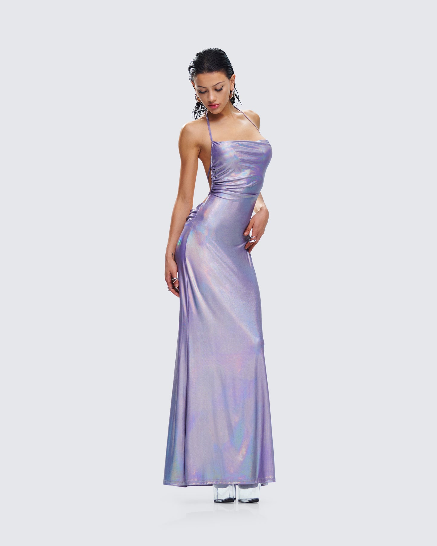 Koa Gunmetal Metallic Gown