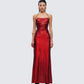 Koa Red Metallic Gown model front