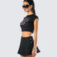 Kori Black Leo Graphic Top