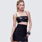 Kristin Black Vegan Leather Top