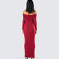 Kyan Burgundy Off Shoulder Maxi Dress