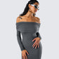 Kyan Charcoal Off Shoulder Maxi Dress
