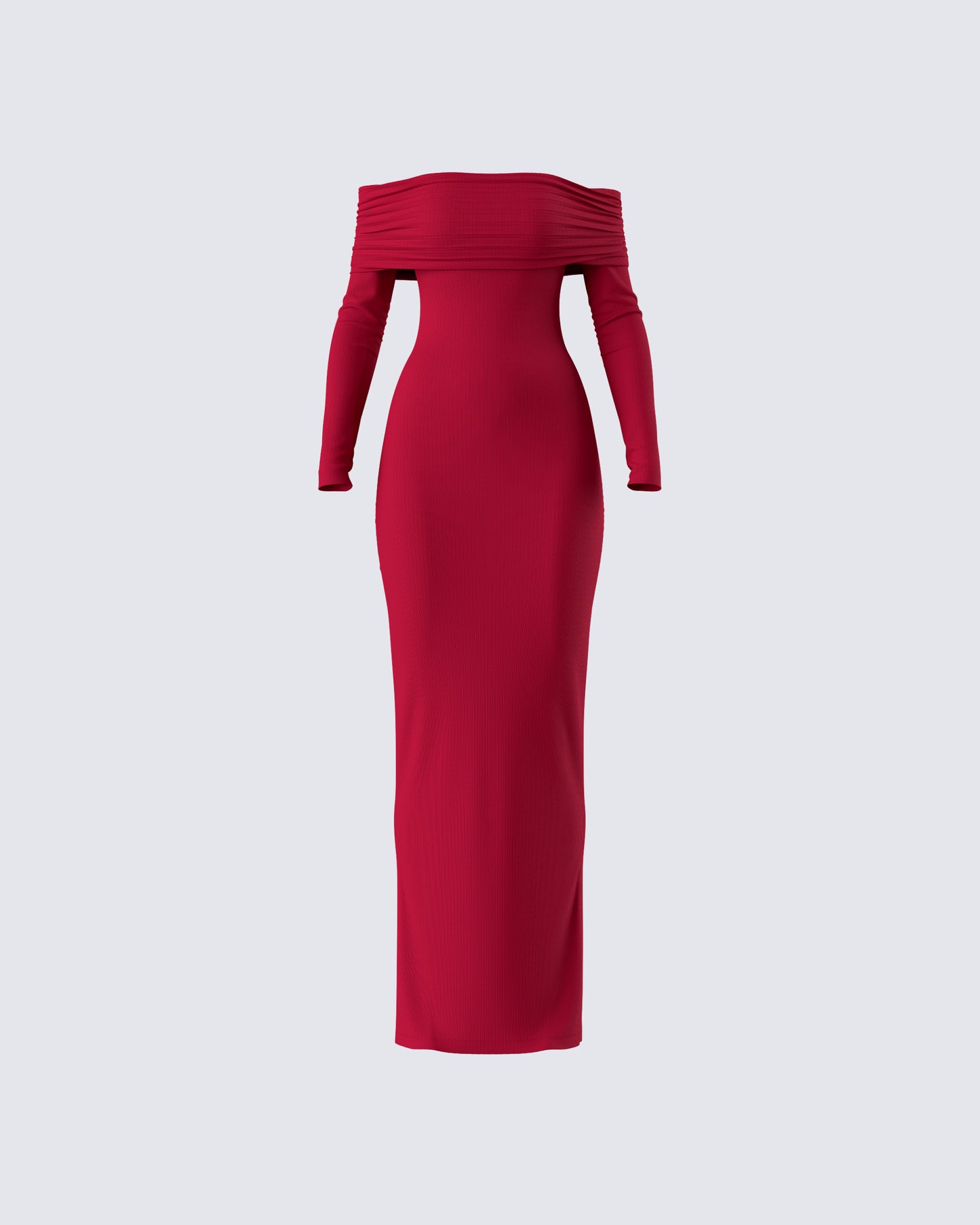 Kyan Burgundy Off Shoulder Maxi Dress product front