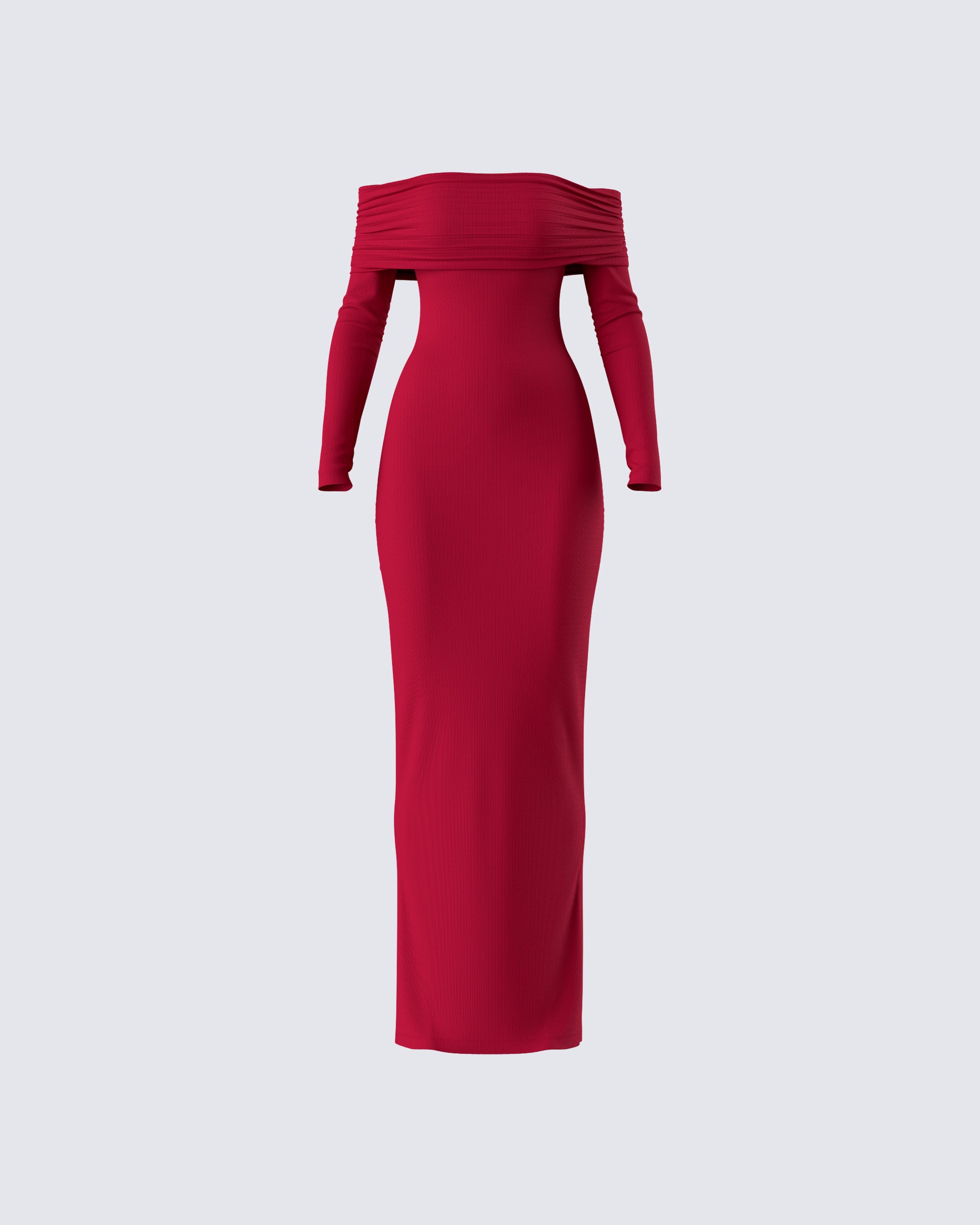 Kyan Burgundy Off Shoulder Maxi Dress product front
