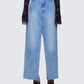 Lamia Denim Center Slit Maxi Skirt model front