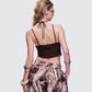 Landry Brown Knit Cut Out Top