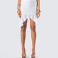 Landry White Ruffle Skirt model front