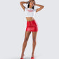 Lasita Red Vegan Leather Mini Skirt