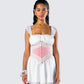Latto Pink Satin Corset Top model front