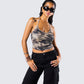 Laura Green Camo Print Halter Top