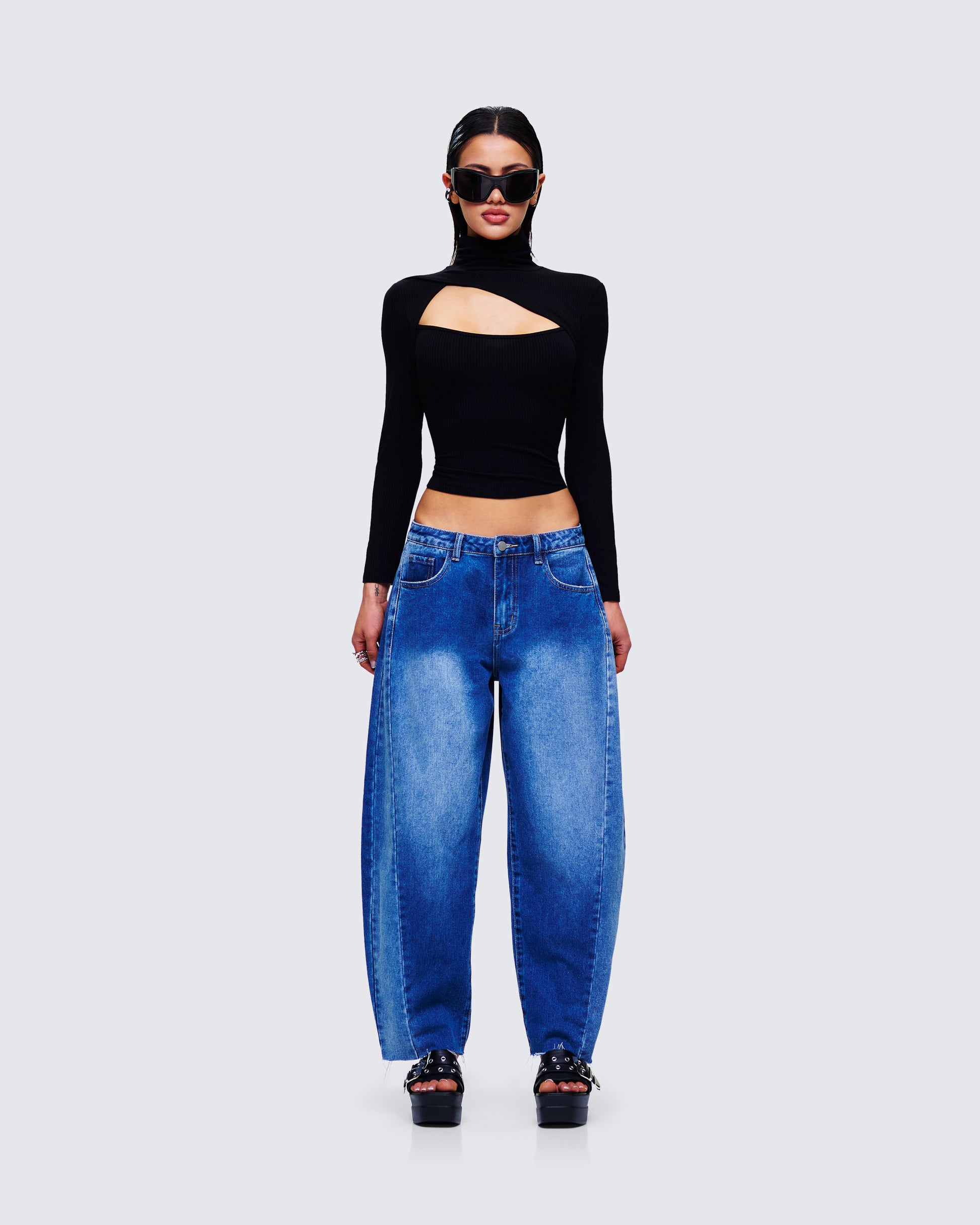 Laurie Denim Set model front