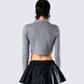 Leanne Grey Sweater Top