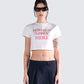 Leela White Jersey Graphic Top model front