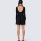 Leen Black Low Back Mini Dress
