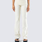 Leia Cream Foldover Legging model front
