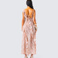 Leonie Peach Floral Maxi Dress