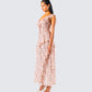Leonie Peach Floral Maxi Dress