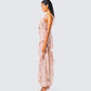 Leonie Peach Floral Maxi Dress