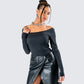 Leslie Black Off Shoulder Top