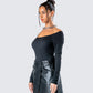 Leslie Black Off Shoulder Top