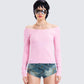Leslie Pink Off Shoulder Top model front