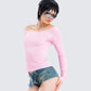 Leslie Pink Off Shoulder Top