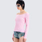 Leslie Pink Off Shoulder Top