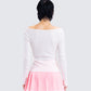 Leslie White Off Shoulder Top