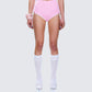 Leticia Pink Jersey Booty Shorts model front