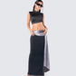 Leylany Black Draped Maxi Skirt