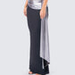 Leylany Black Draped Maxi Skirt