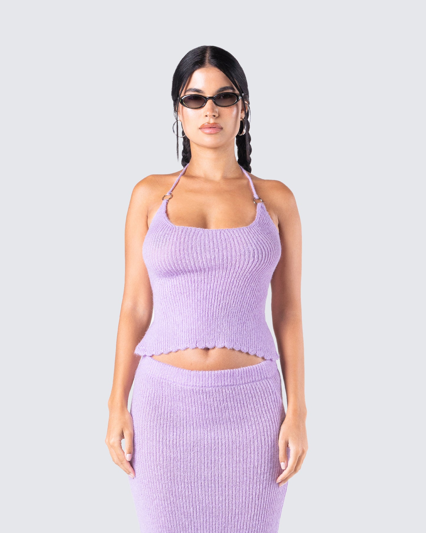 Liberty Lavender Knit Top model front