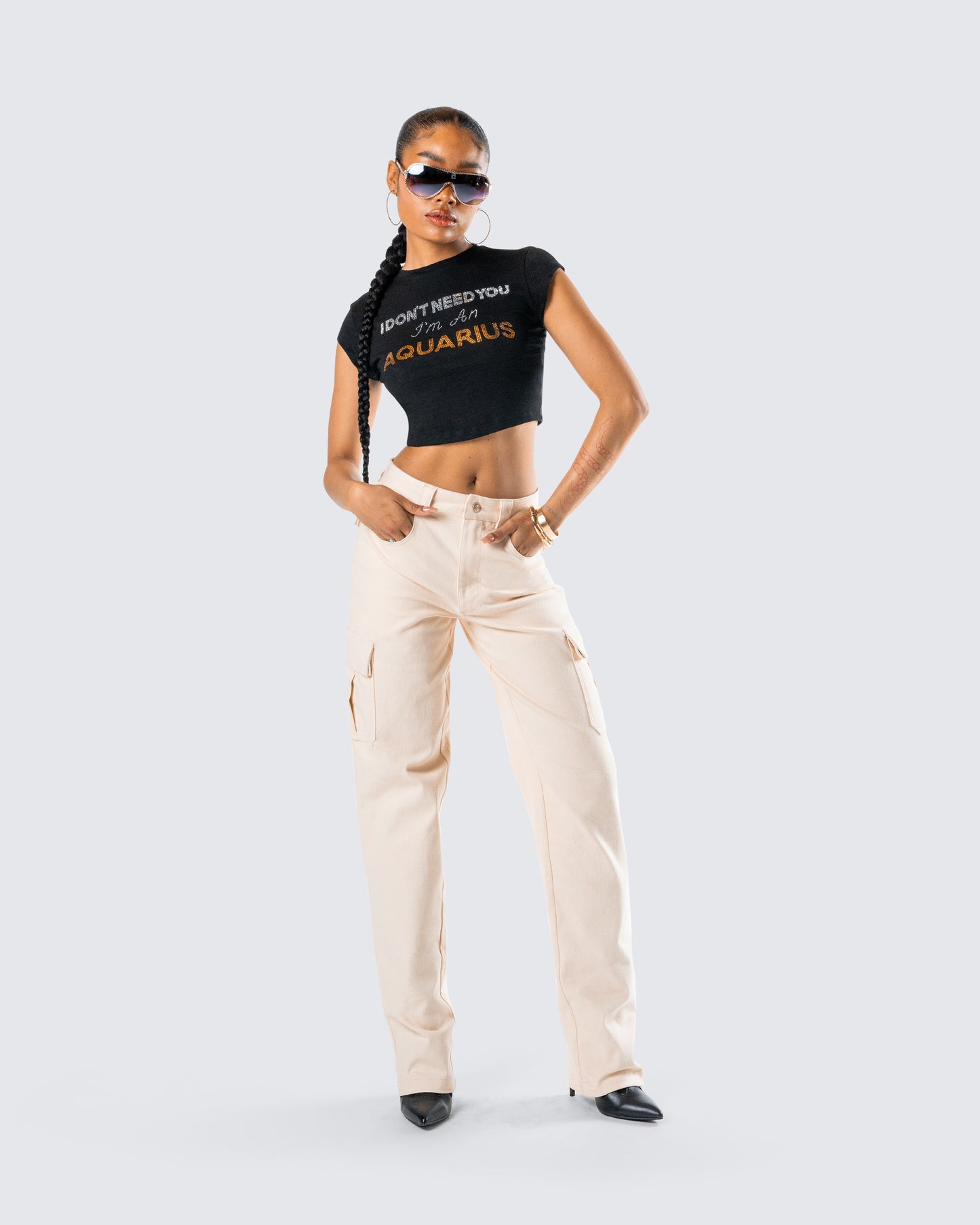 Liliana Beige Twill Cargo Pant