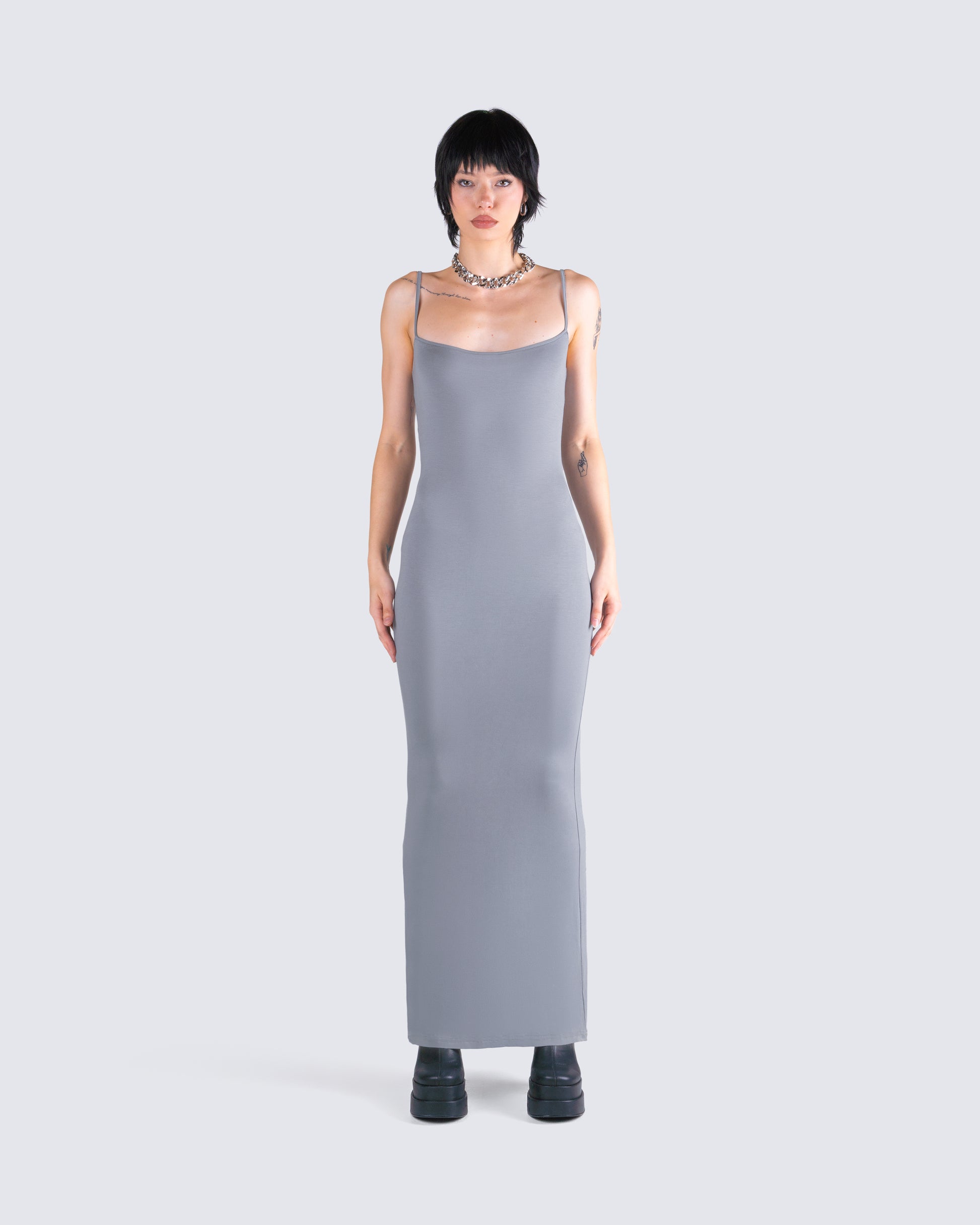 imageLilibet Grey Maxi Dress model front
