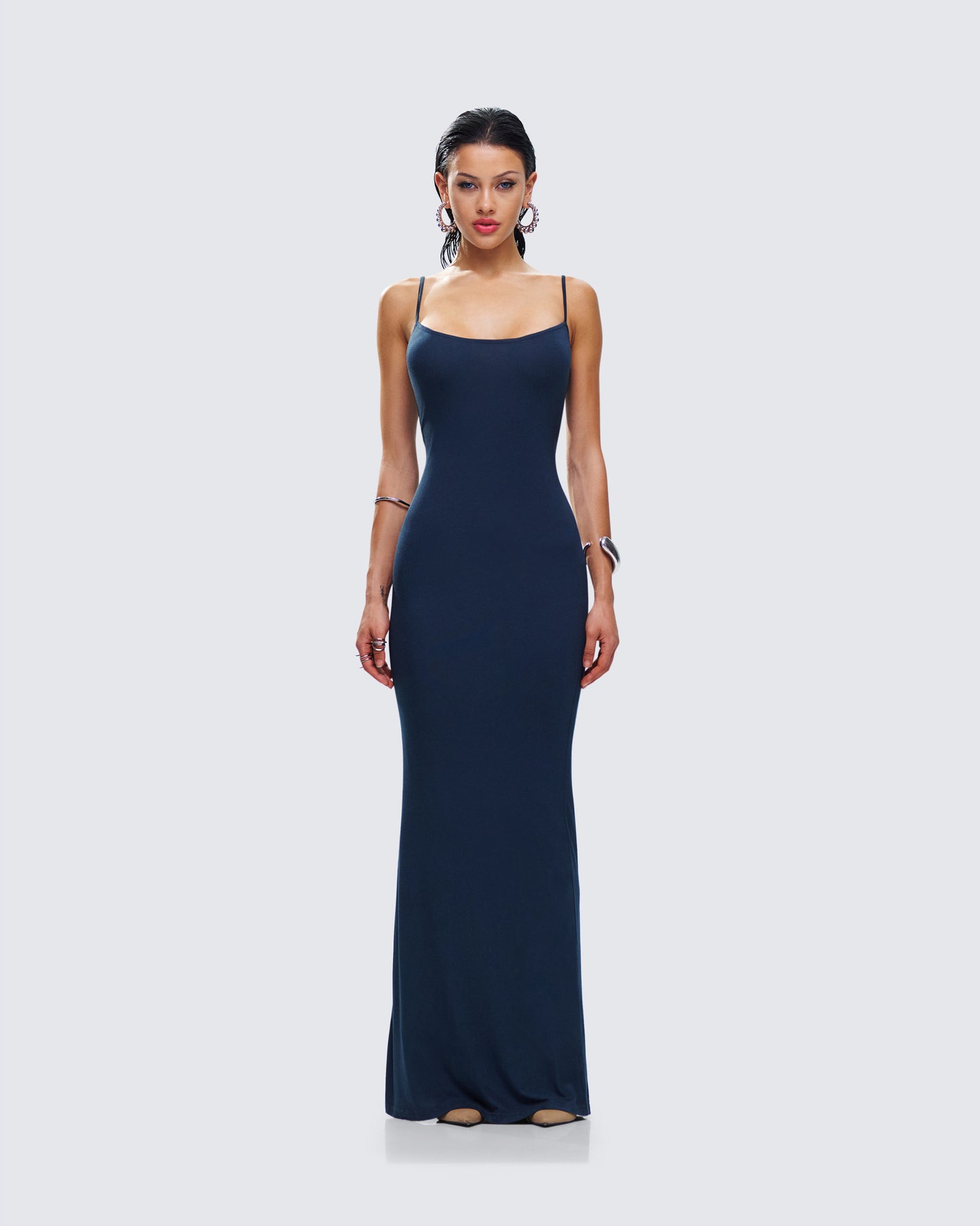 Lilibet Teal Maxi Dress model front