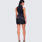 Lindsey Black Wrap Mini Dress
