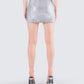 Liora Silver Rhinestone Mini Skirt