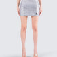 Liora Silver Rhinestone Mini Skirt model front