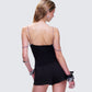 Livia Black Strappy Chain Top