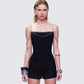 Livia Black Strappy Chain Top model front