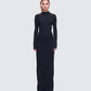Lola Black Bodycon Maxi Dress model front
