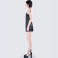 Lora Black Charmeuse Mini Dress