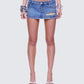 Loria Blue Denim Micro Mini Skirt model front