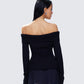 Lorraine Black Sweater Knit Top