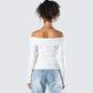 Lorraine White Sweater Knit Top