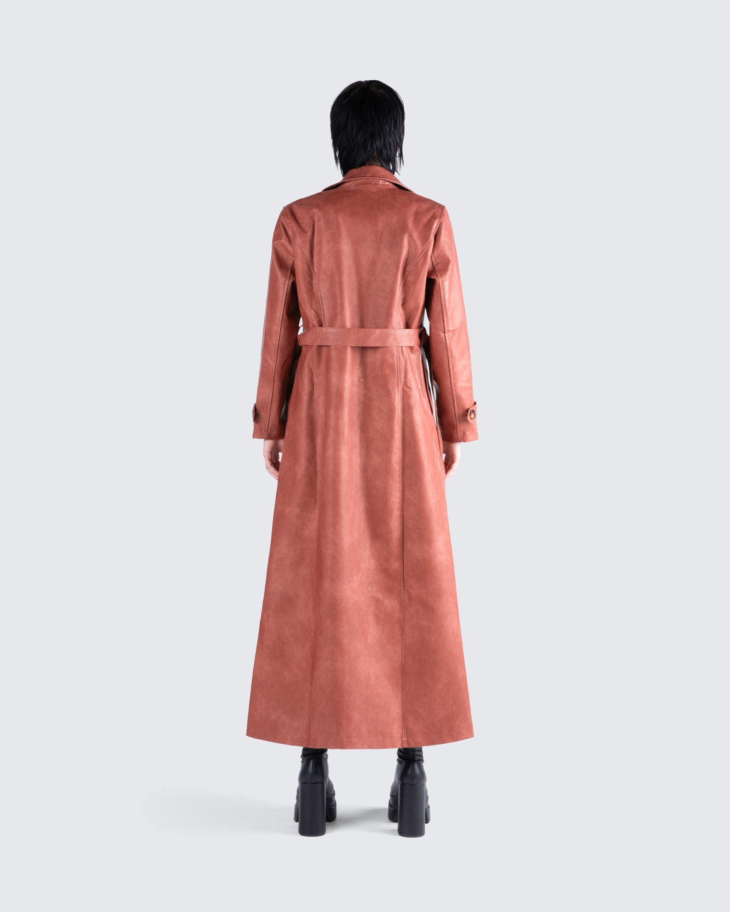 Lu Brown Vegan Leather Coat