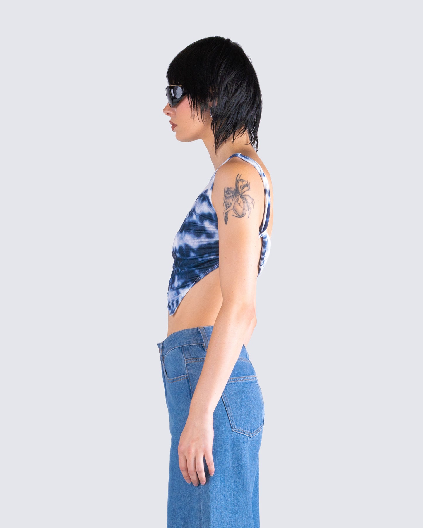Luann Multi Print One Shoulder Top