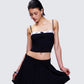 Lucien Black Ribbon Path Knitted Top