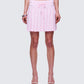 Lucien Pink Ribbon Path Knitted Pleated Skirt model front