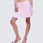 Lucien Pink Ribbon Path Knitted Pleated Skirt